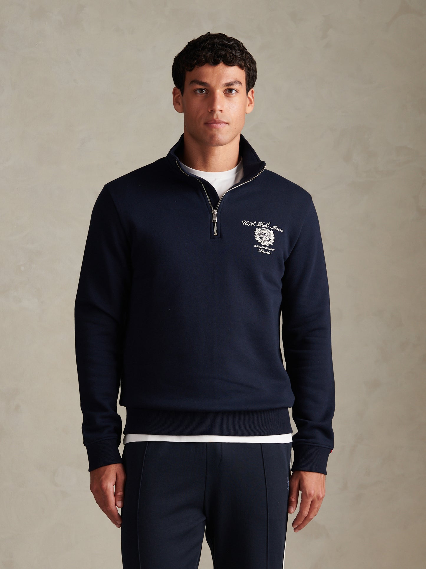 USPA Collegiate Goal 1/4 Zip Sweat Dark Sapphire Navy