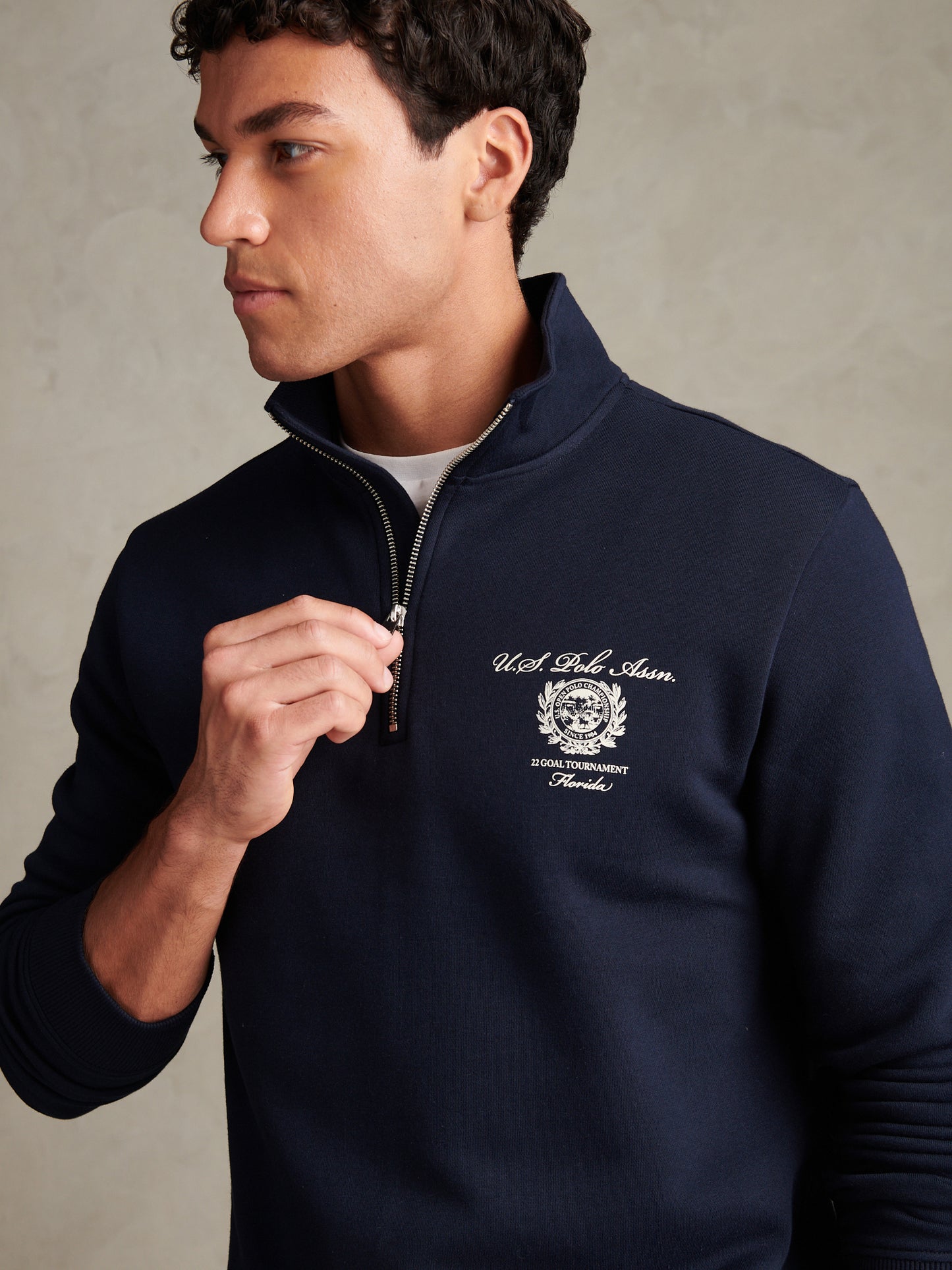 USPA Collegiate Goal 1/4 Zip Sweat Dark Sapphire Navy