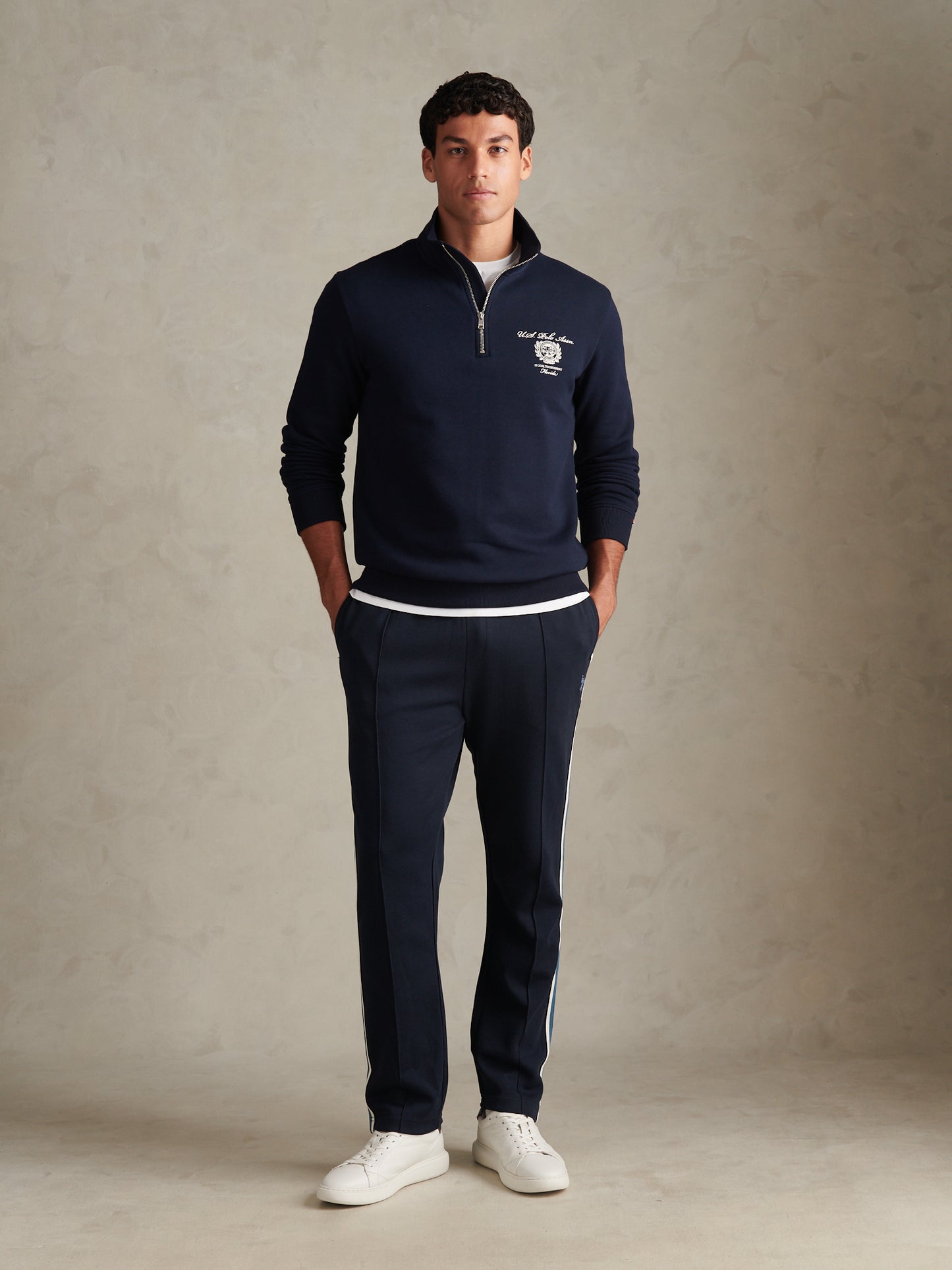 USPA Collegiate Goal 1/4 Zip Sweat Dark Sapphire Navy