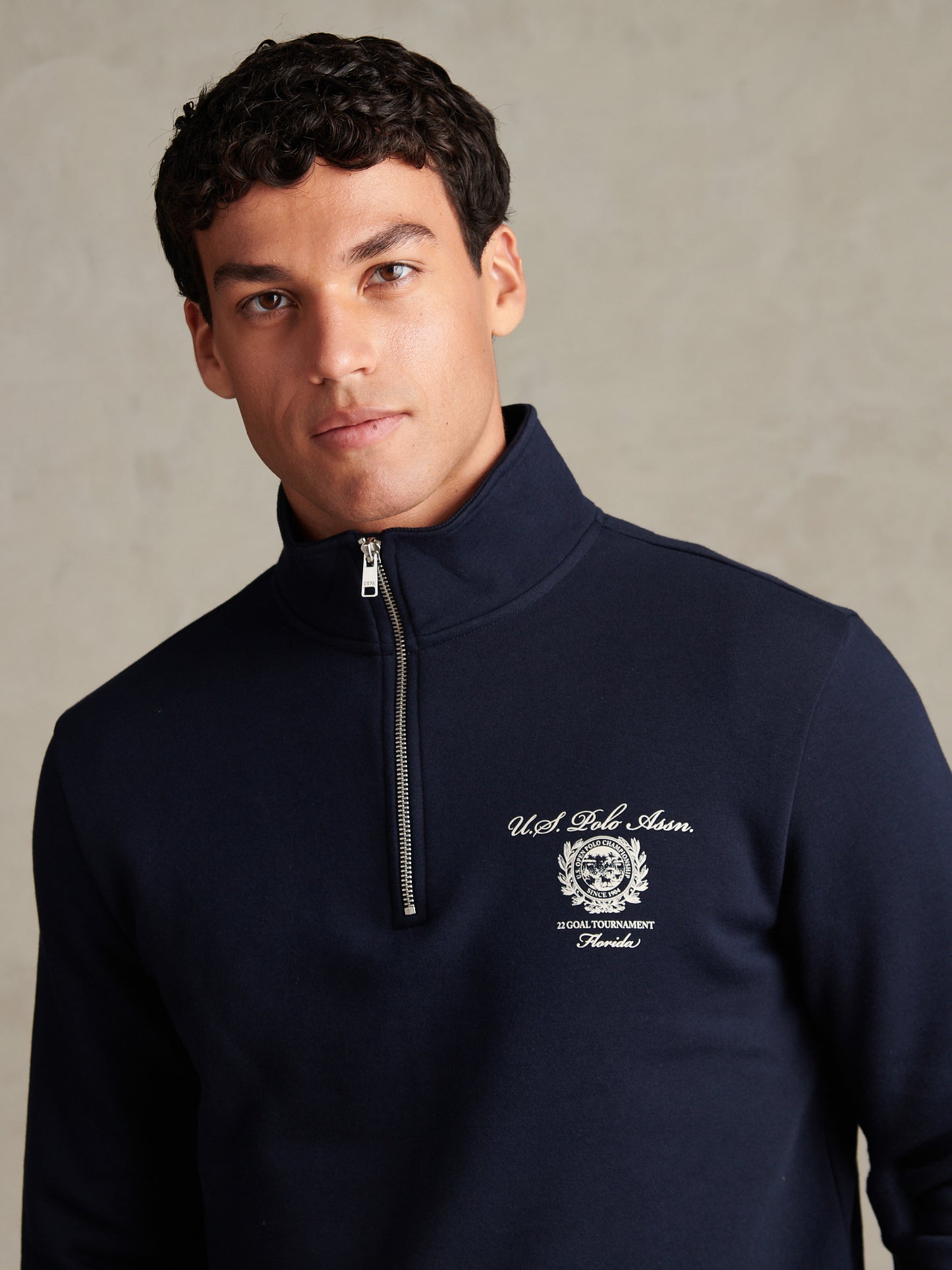 USPA Collegiate Goal 1/4 Zip Sweat Dark Sapphire Navy