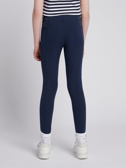 Girls Elastyczne legginsy w talii w Marynarce Wojennej Iris