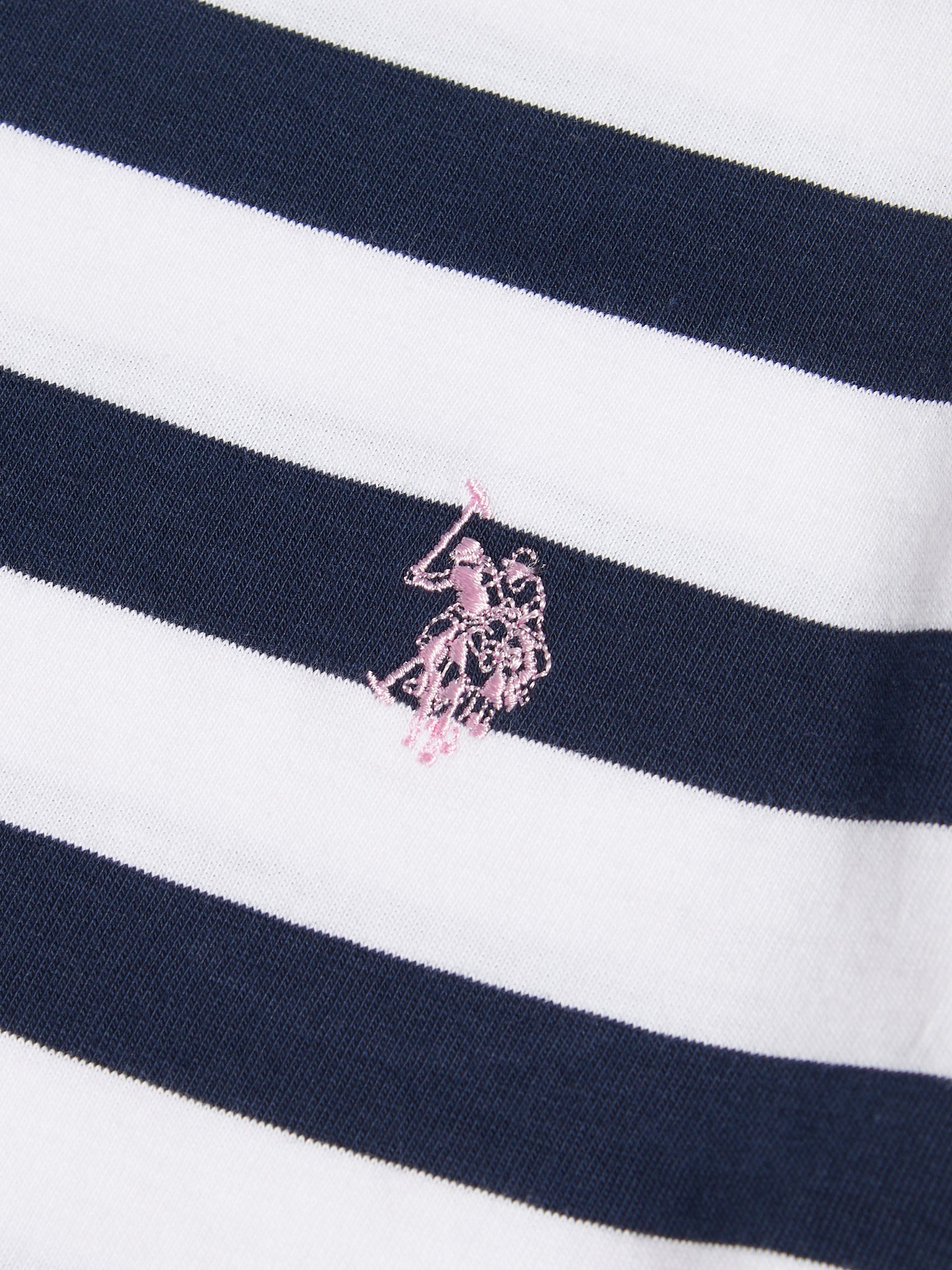 Girls Striped Cold Shoulder T-Shirt Navy Iris