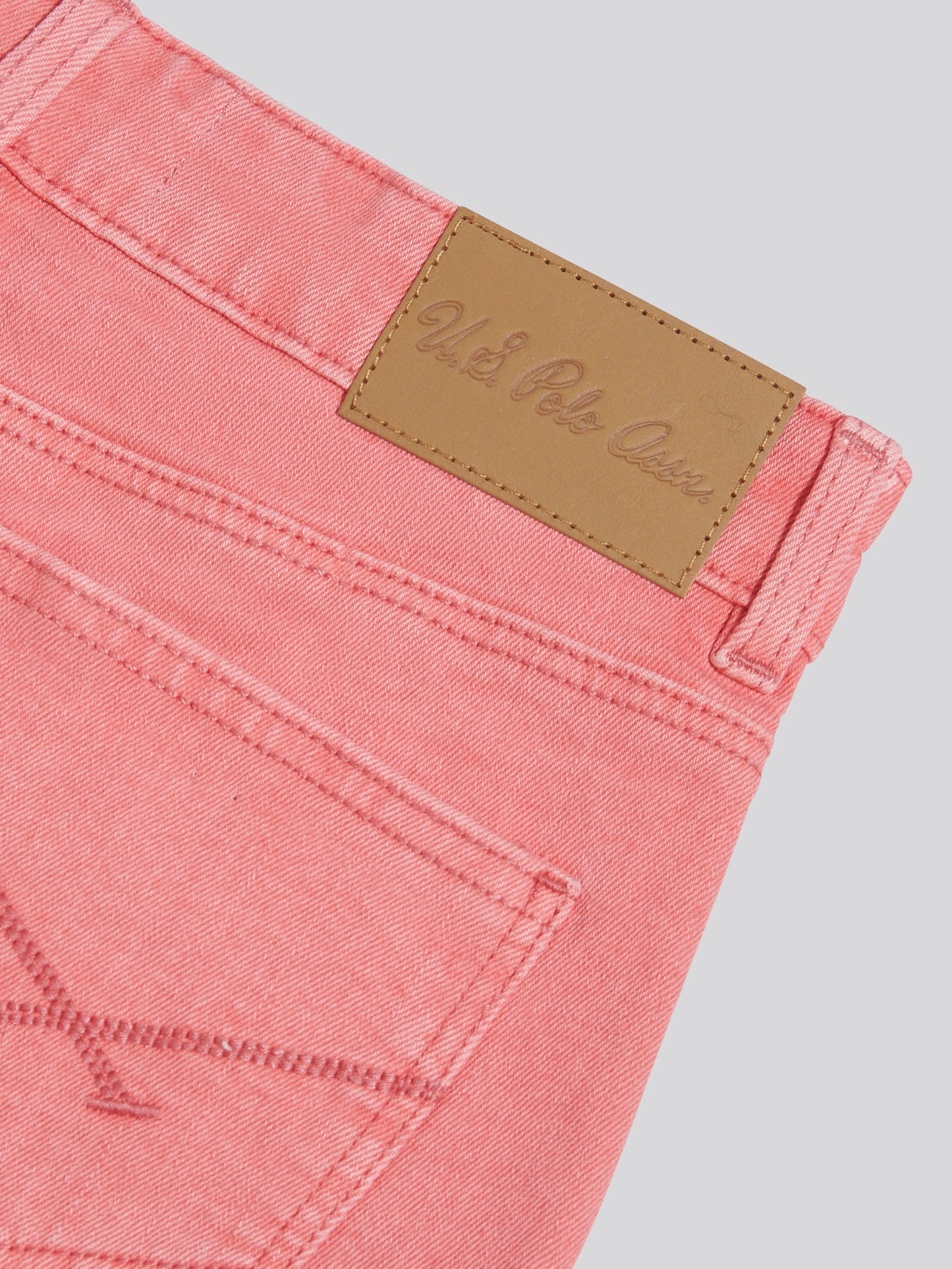 USPA Pleat Detail Denim Shorts Bubblegum