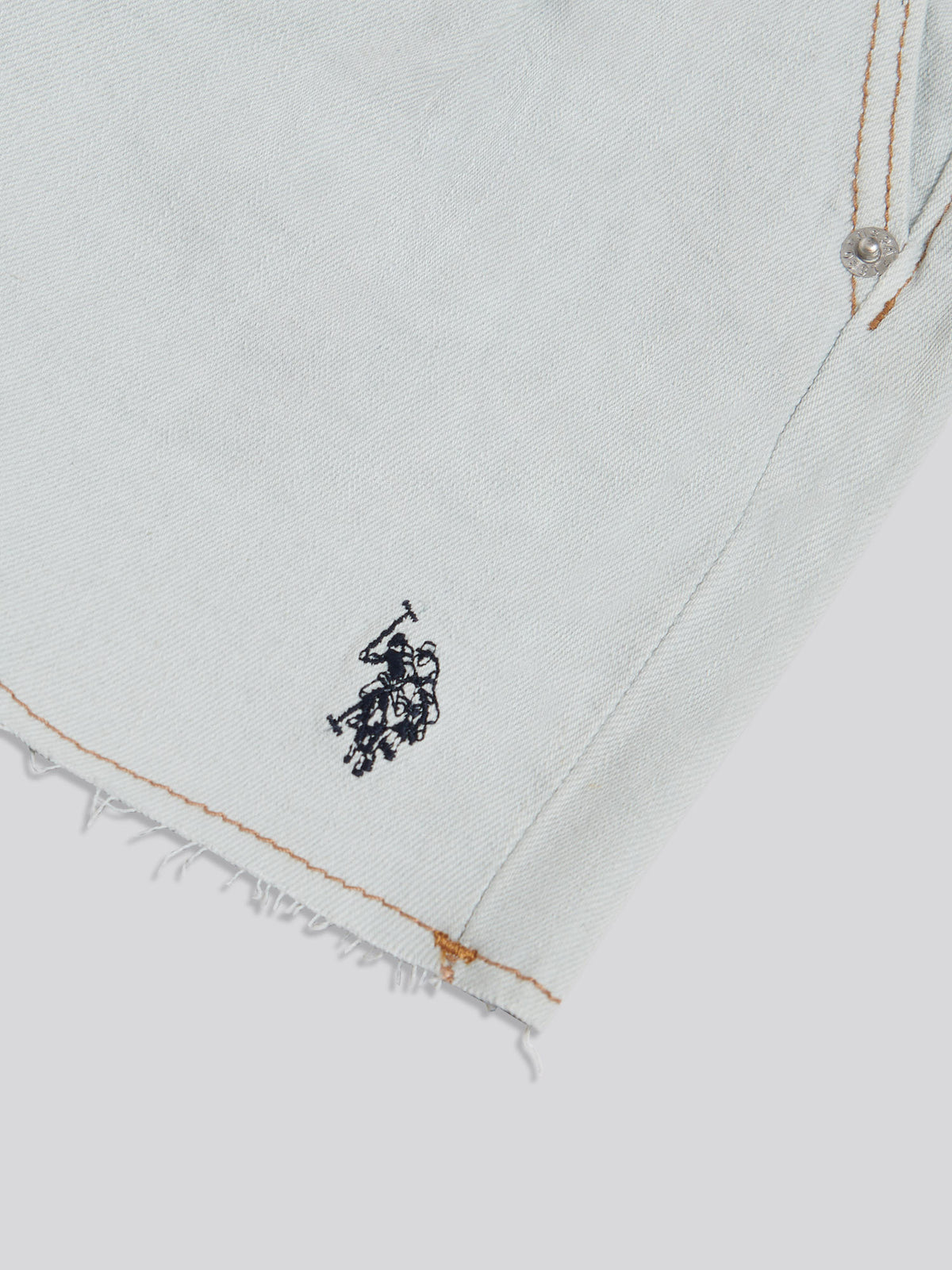 Girls Pleat Detail Denim Shorts Ice White
