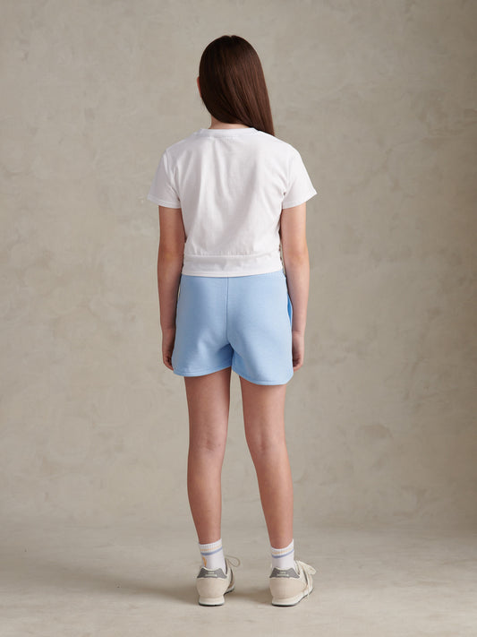 Girls Twist Front Graphic T-Shirt & Shorts Set Open Air
