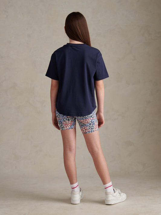 Girls Drop Hem T-Shirt & Cycling Short Set Bubblegum