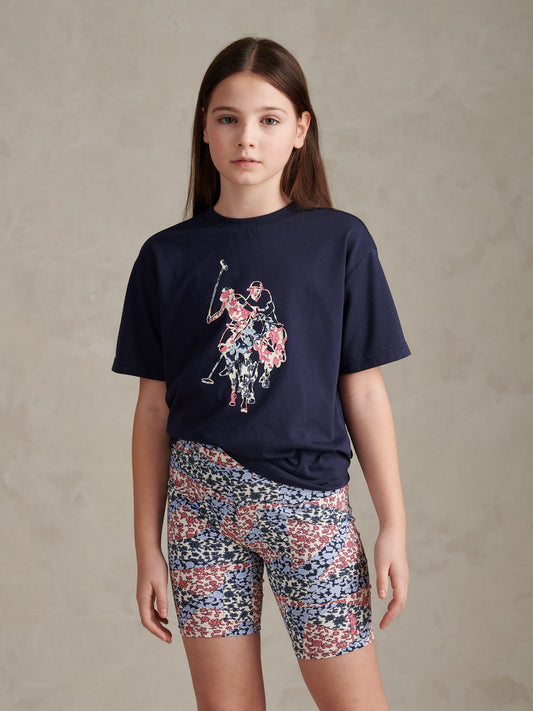 Girls Drop Hem T-Shirt & Cycling Short Set Bubblegum