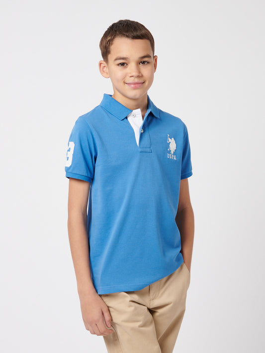 Boys Player 3 Polo Shirt w Campanula