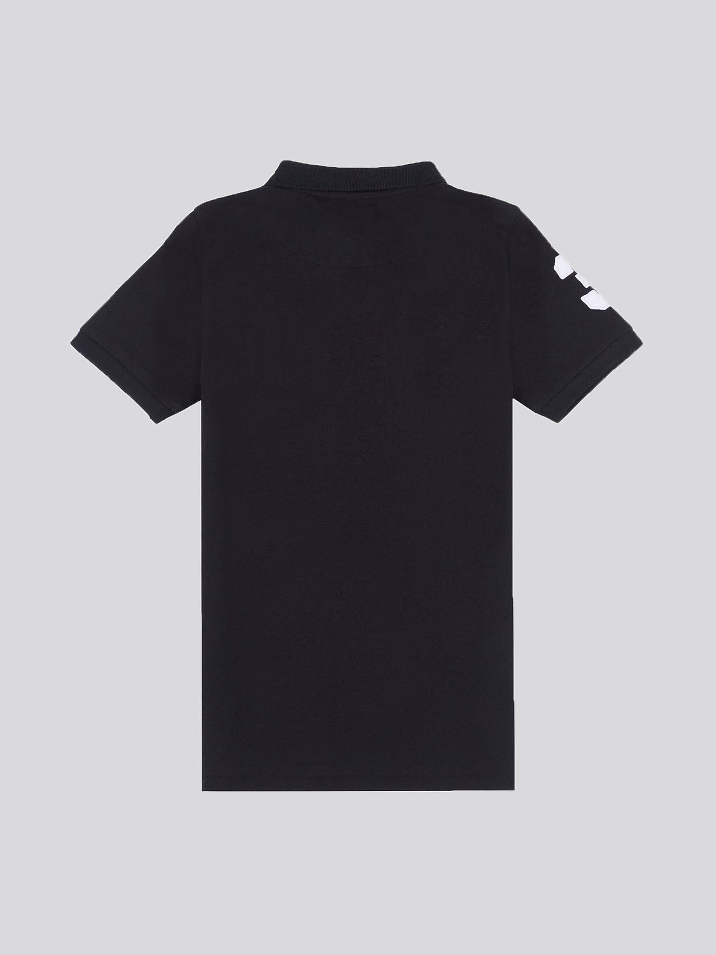 Boys Player 3 Polo Shirt in Black Bright White DHM