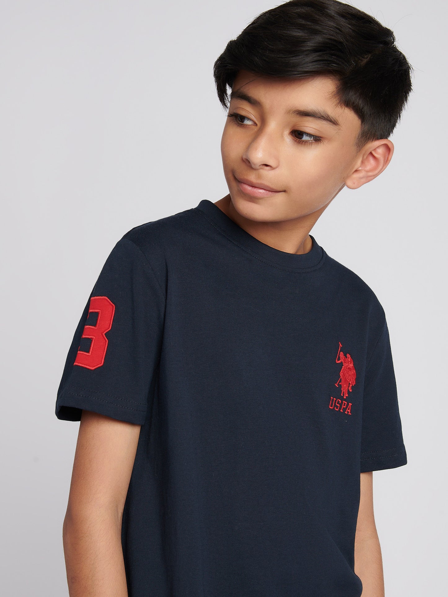 Chłopcy 3 T-shirt w ciemnym szafirowym granatowym/haute Red DHM