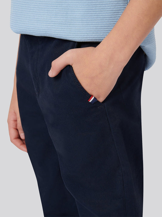 Chłopcy Classic Chino w ciemnym szafirowym granatowym/haute Red Dhm