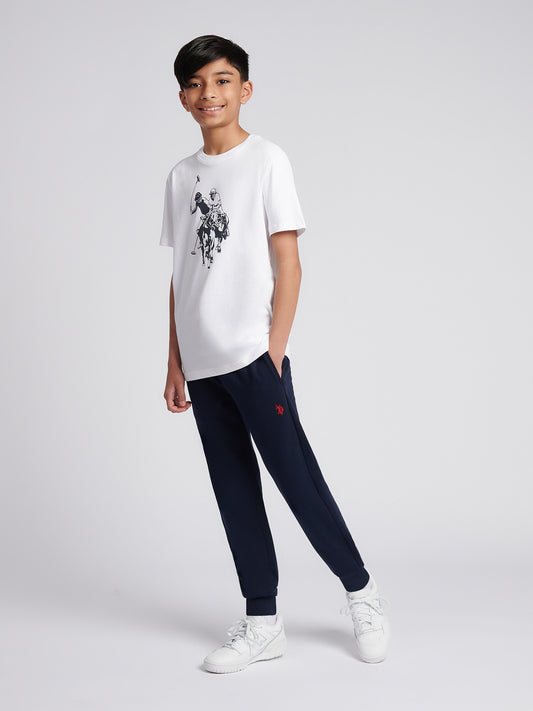 Chłopcy Double Jogen Jogger w ciemnym szafirowym granatowym/haute Red Dhm