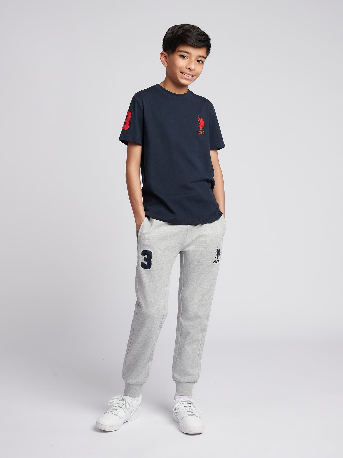 Boys Player 3 Jogger in Mid Grey Marl