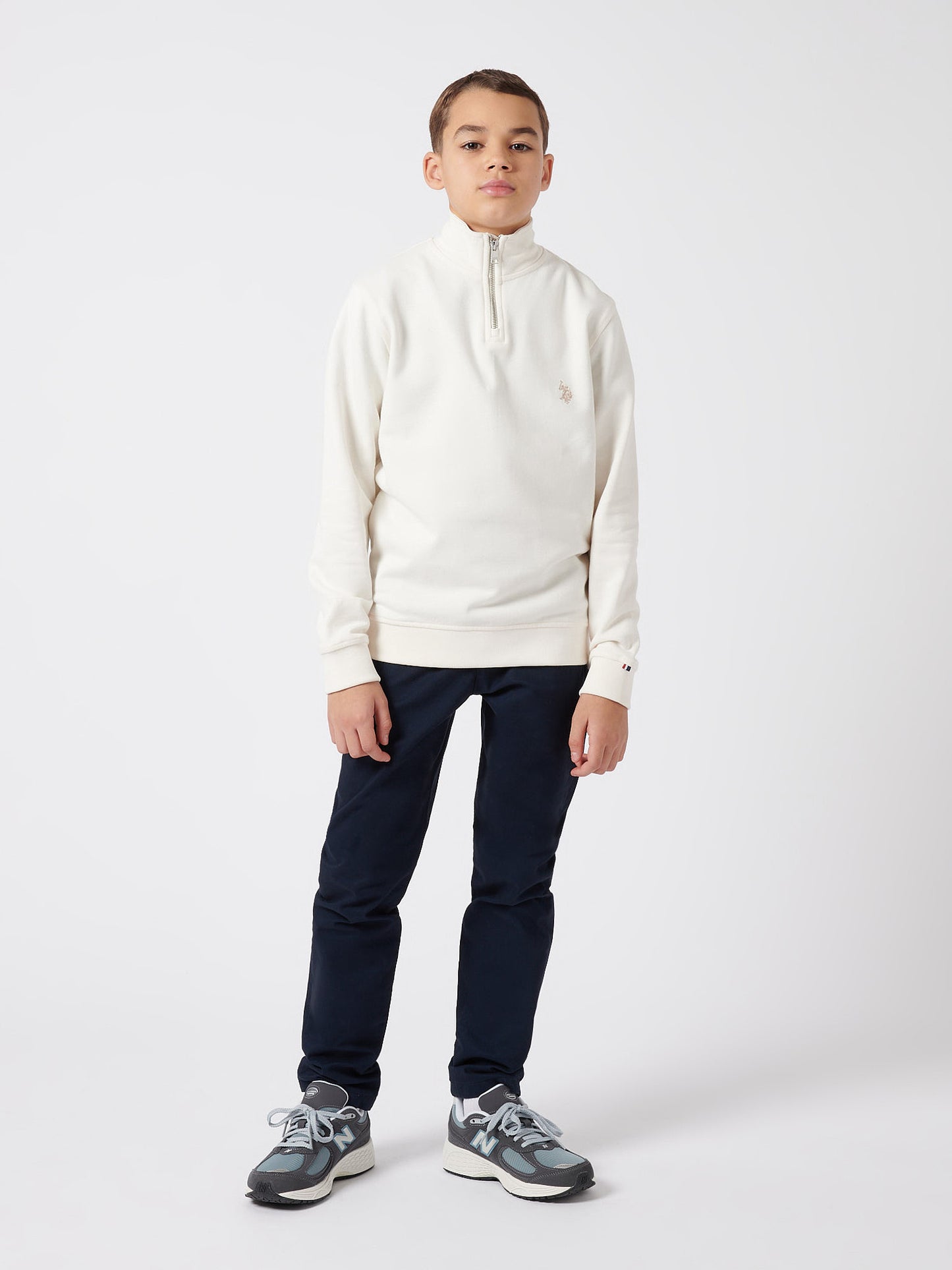 Chłopcy podwójnie jeźdźcy 1/4 zamek błyskawiczny w Whisper White