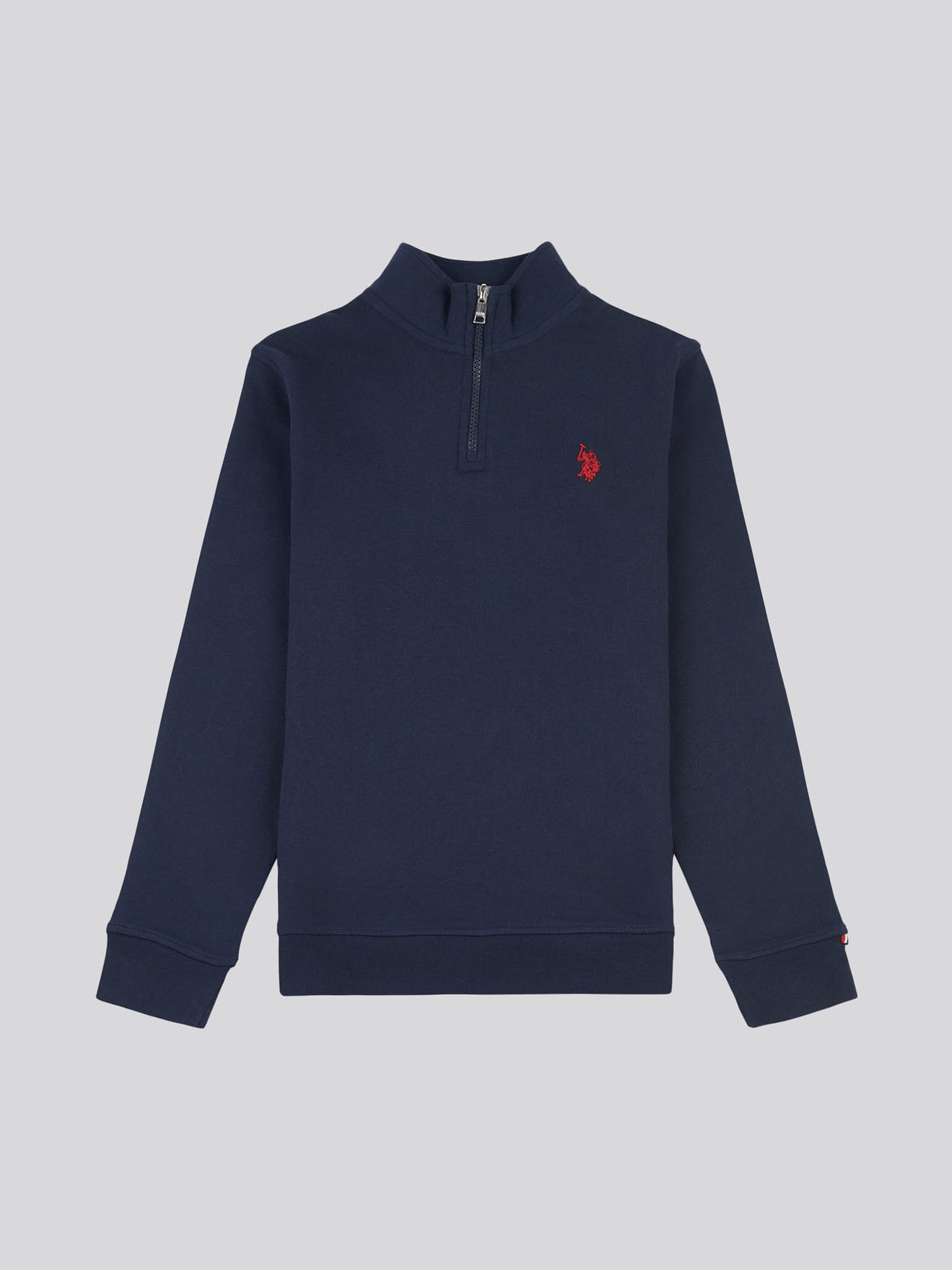 Chłopcy podwójne jeźdźcy 1/4 Zip w ciemnym szafirowym granatowym/haute Red Dhm