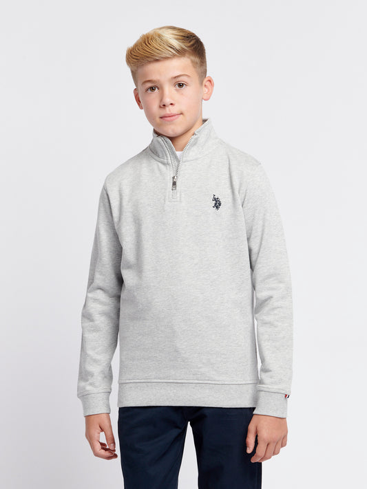 Chłopcy podwójnie jeźdźcy 1/4 Zip w środkowej szarej margle