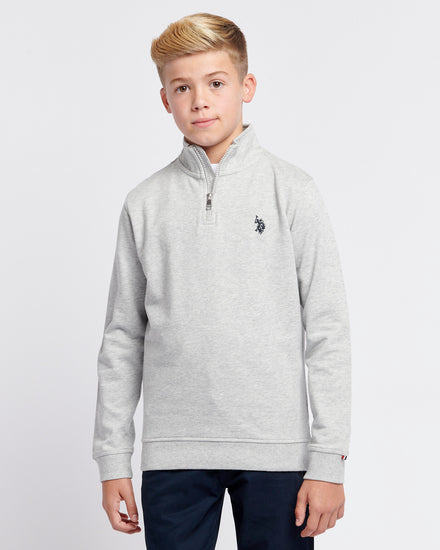 Chłopcy podwójnie jeźdźcy 1/4 Zip w środkowej szarej margle