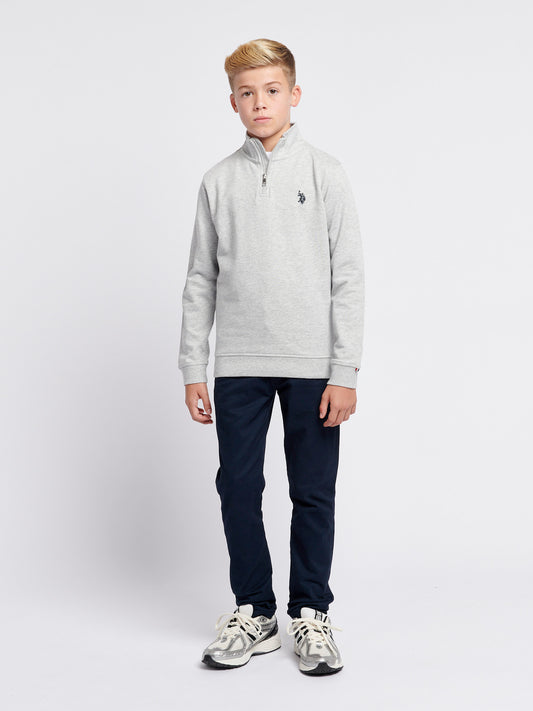 Chłopcy podwójnie jeźdźcy 1/4 Zip w środkowej szarej margle