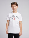 Chłopięcy Chłopcy T-shirt z nadrukiem łuku w jasnej bieli