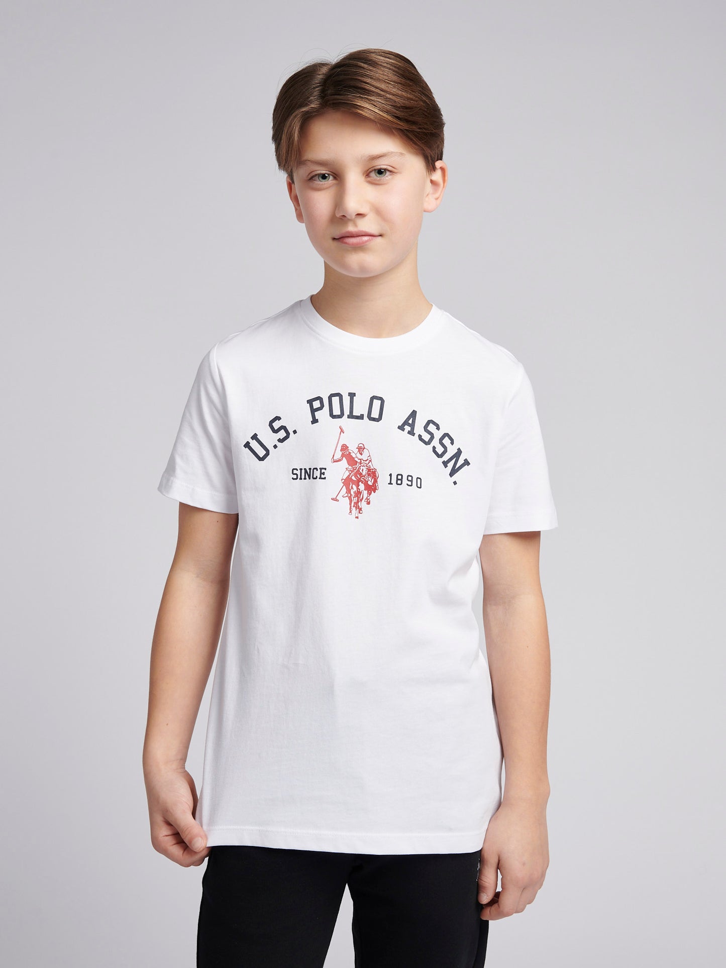 Chłopięcy Chłopcy T-shirt z nadrukiem łuku w jasnej bieli