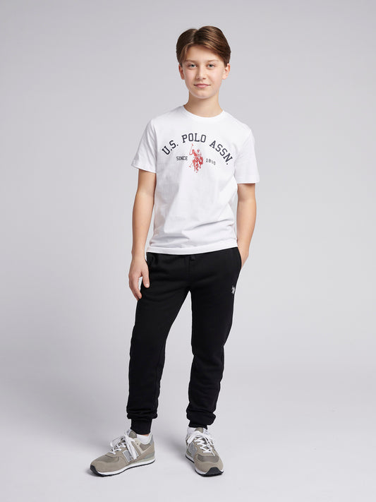 Chłopięcy Chłopcy T-shirt z nadrukiem łuku w jasnej bieli