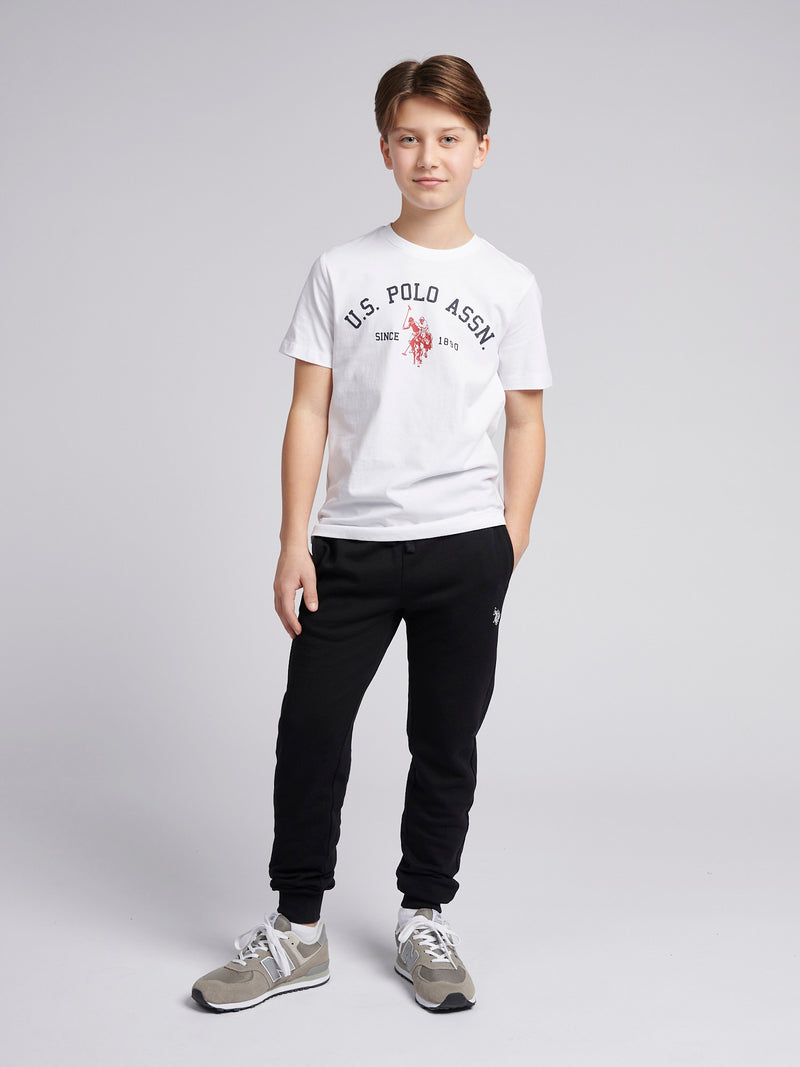 Chłopięcy Chłopcy T-shirt z nadrukiem łuku w jasnej bieli