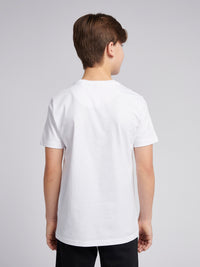 Chłopięcy Chłopcy T-shirt z nadrukiem łuku w jasnej bieli