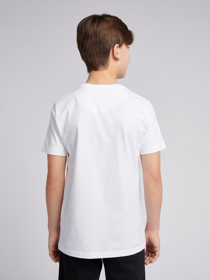Chłopięcy Chłopcy T-shirt z nadrukiem łuku w jasnej bieli