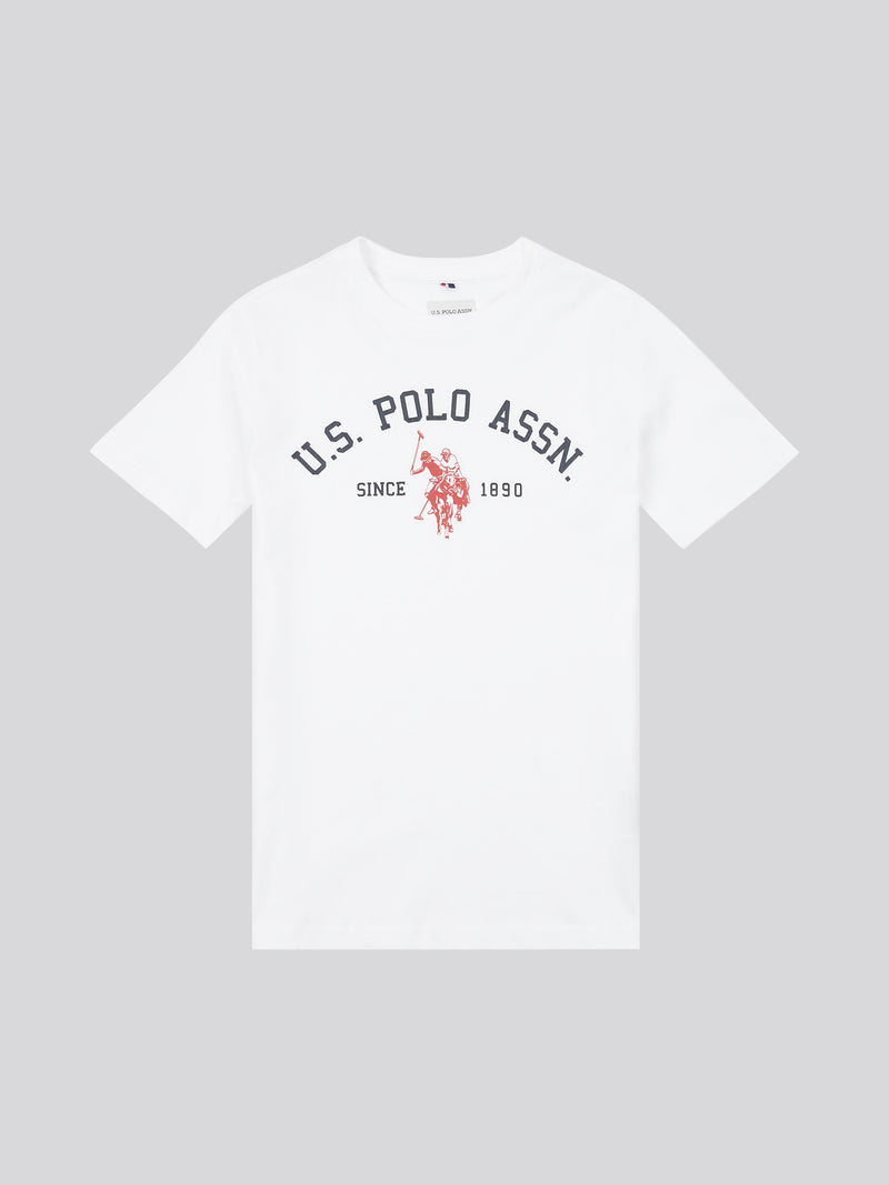 Chłopięcy Chłopcy T-shirt z nadrukiem łuku w jasnej bieli