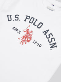 Chłopięcy Chłopcy T-shirt z nadrukiem łuku w jasnej bieli