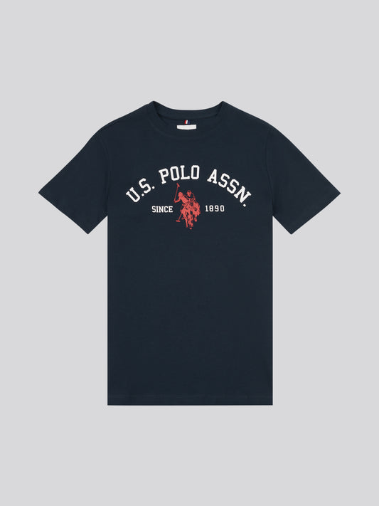 Chłopięcy charakterystyka T-shirt w ciemnym szafirowym marynarce wojennej