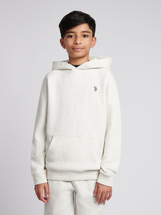 Chłopcy podwójna jeźdźca Herringbone Bluza z jasnoszarą marglem