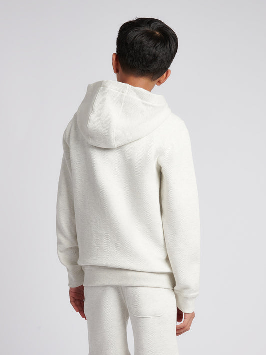Chłopcy podwójna jeźdźca Herringbone Bluza z jasnoszarą marglem