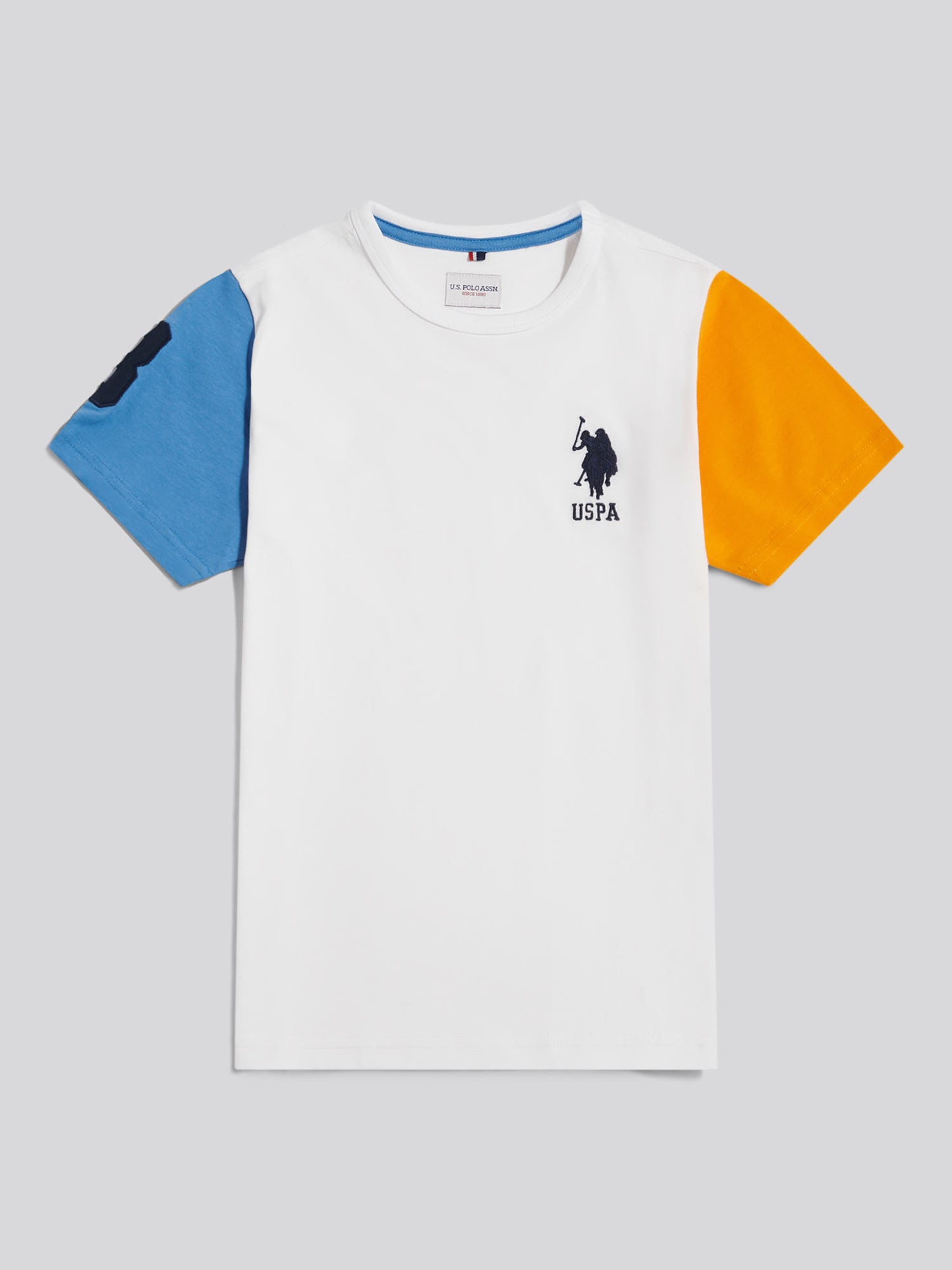 Boys Player 3 Colour Block T-Shirt Bright White