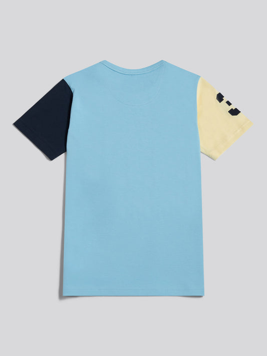 Boys Player 3 Colour Block T-Shirt Air Blue