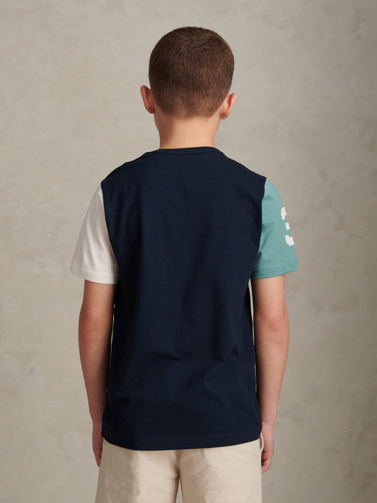 Boys Player 3 Colour Block T-Shirt Dark Sapphire Navy