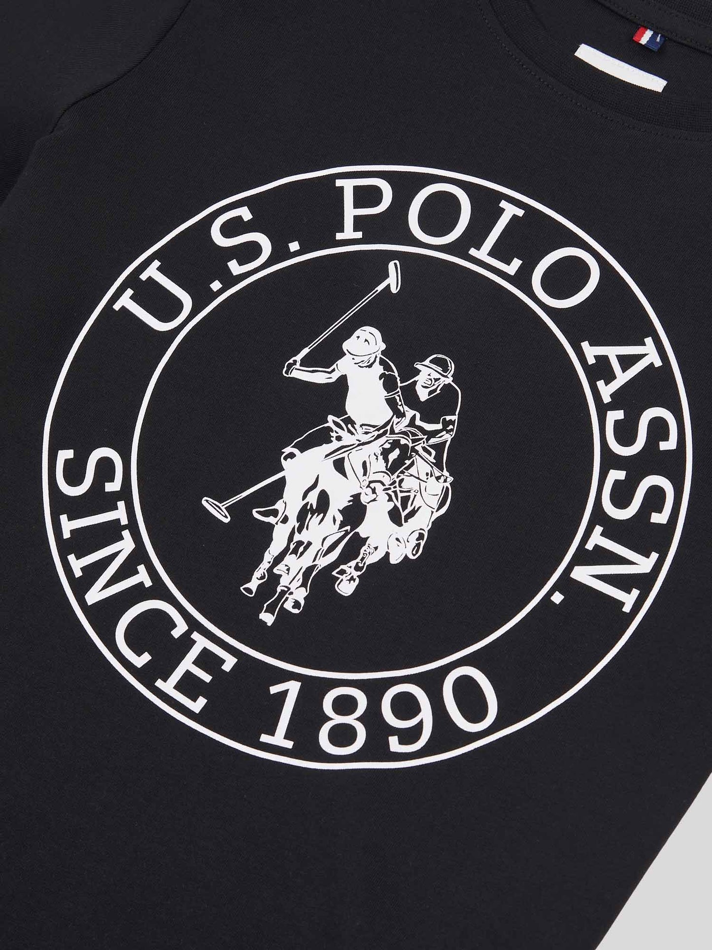 Chłopcy USPA Circle Print T-shirt w kolorze czarnym