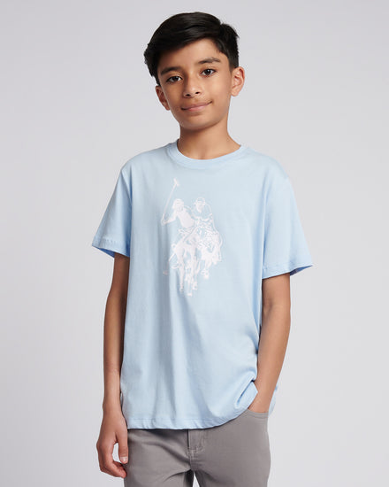 Chłopcy podwójne jeźdźcy graficzne T-shirt w Chambray Blue