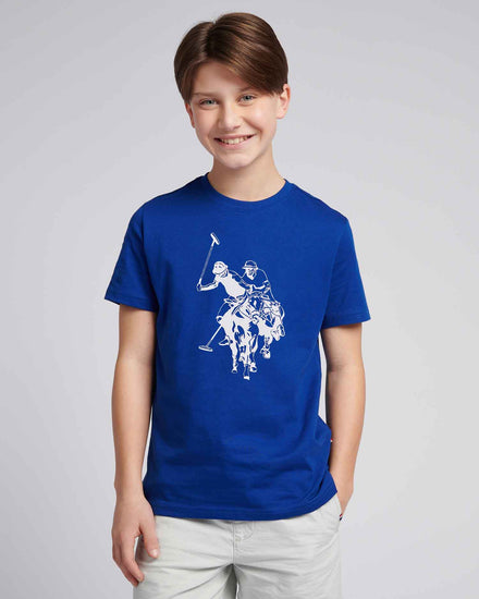 Chłopcy podwójne jeźdźcy graficzne T-shirt w Sodalite