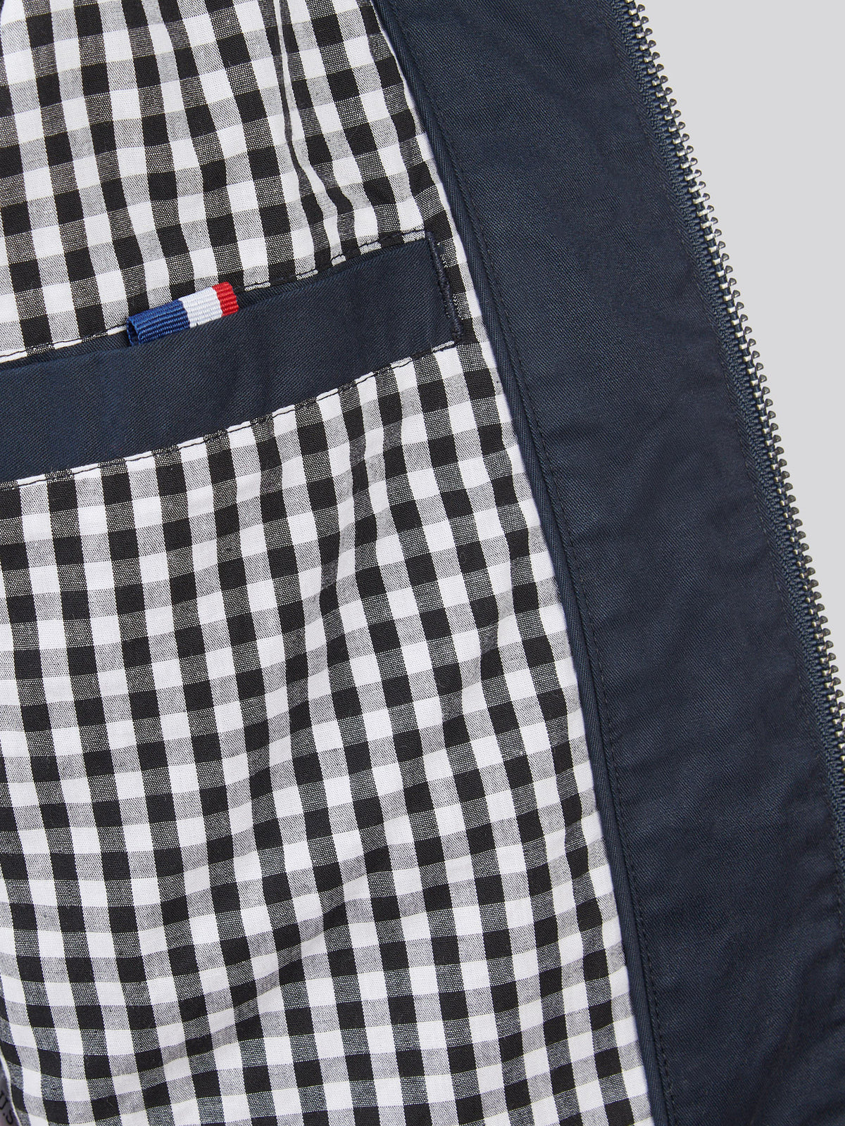 Boys Cotton Twill Harrington Jacket Dark Sapphire Navy / Haute Red DHM