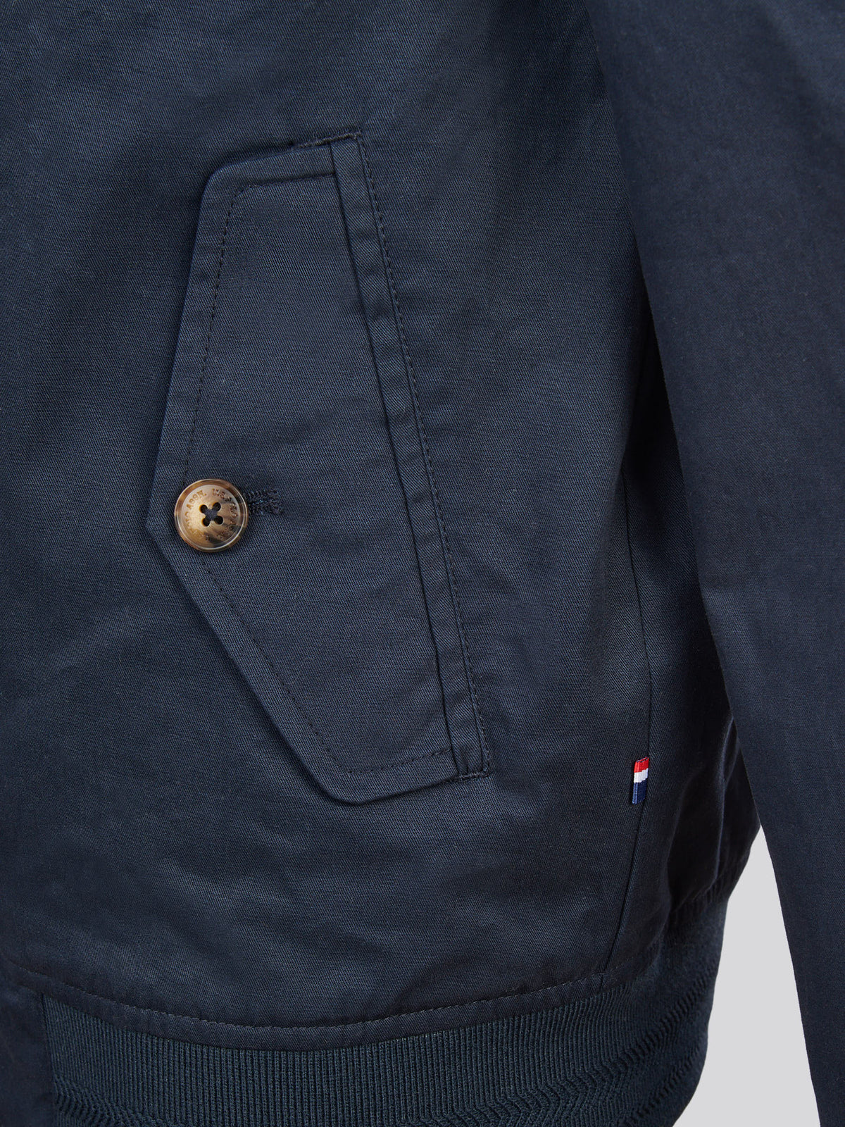 Boys Cotton Twill Harrington Jacket Dark Sapphire Navy / Haute Red DHM