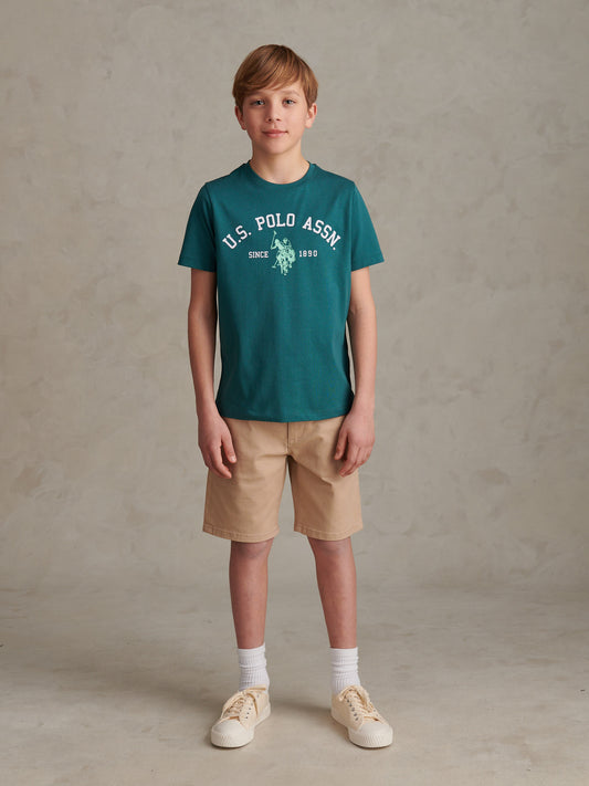 Boys Signature Arch Print T-Shirt Mediterranea