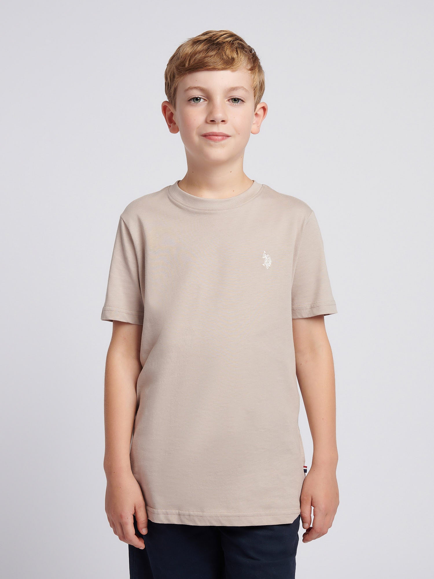 Boys Texture Double Horsemen T-Shirt in Atmosphere – U.S. Polo Assn. Poland