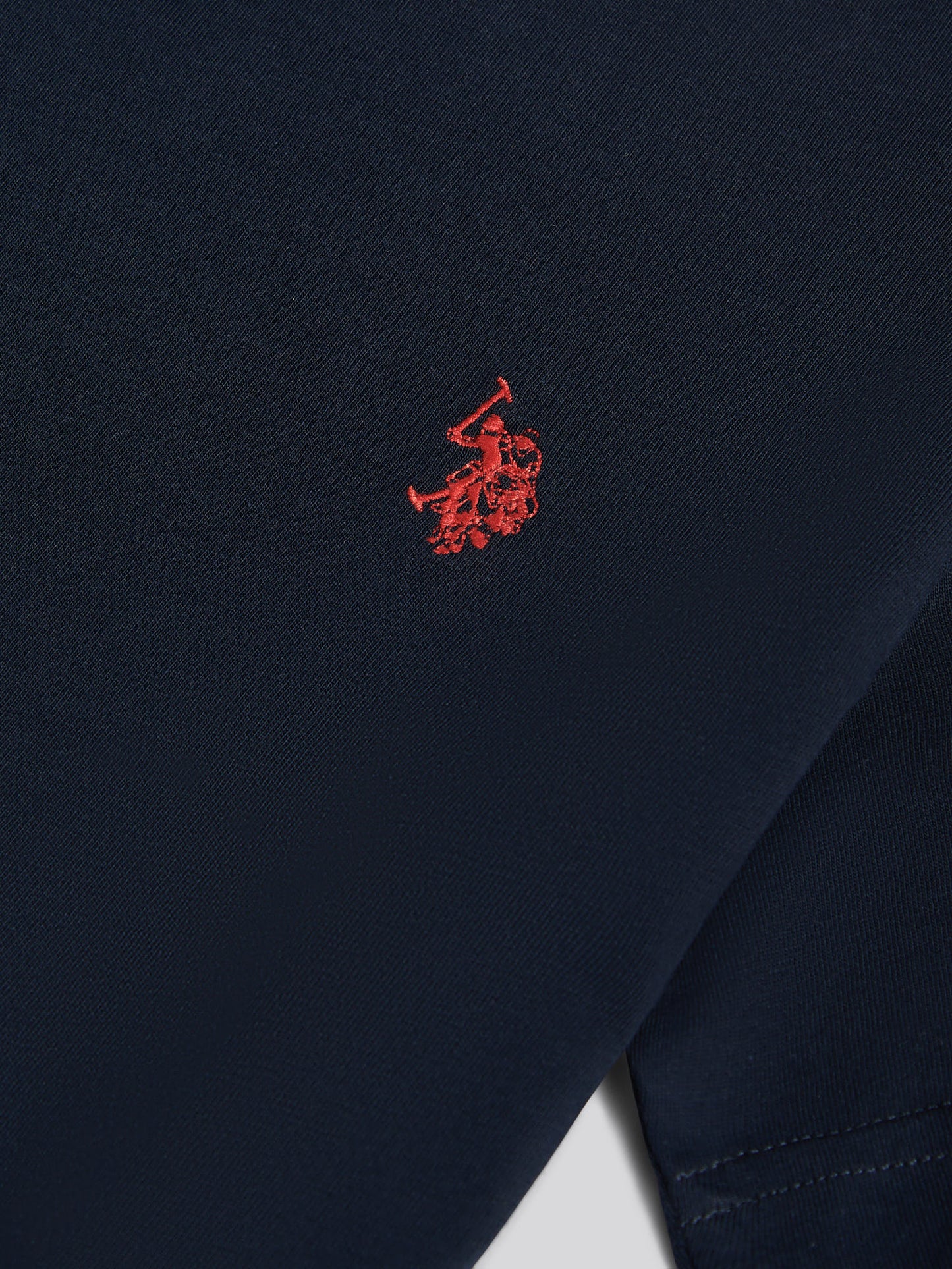 Boys Texture Double Horsemen T-Shirt in Dark Sapphire Navy / Haute Red DHM