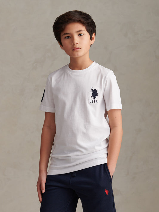 Boys Player 3 T-Shirt White / Dark Sapphire Navy DHM