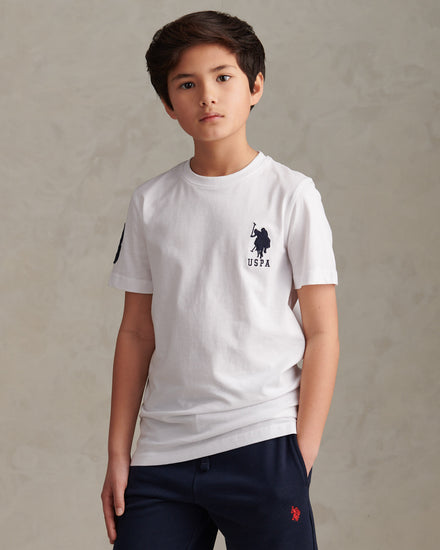 Boys Player 3 T-Shirt White / Dark Sapphire Navy DHM