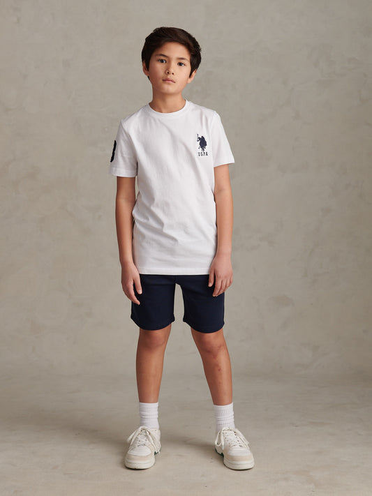 Boys Player 3 T-Shirt White / Dark Sapphire Navy DHM
