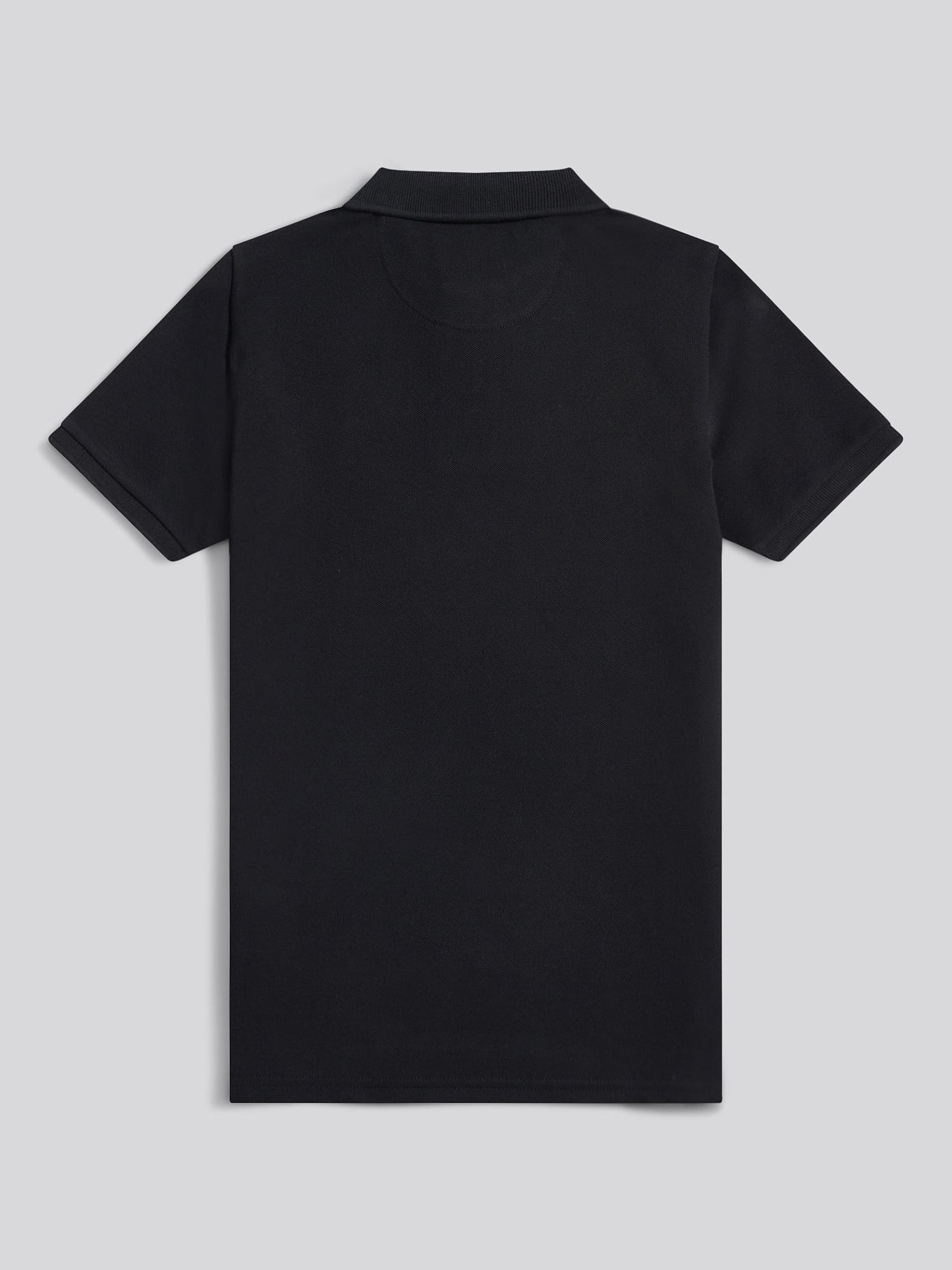 Boys Double Horsemen Polo Shirt in Black Bright White DHM