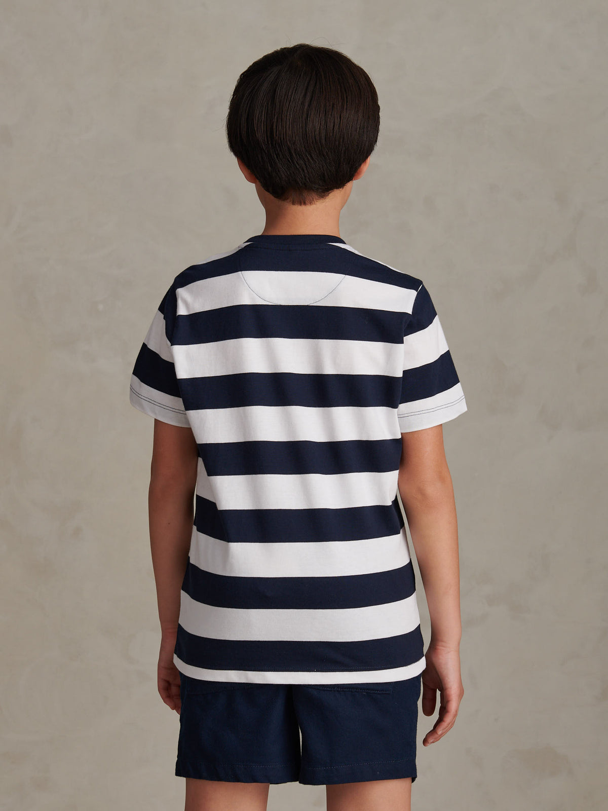 Boys Classic Stripe T-Shirt Dark Sapphire Navy