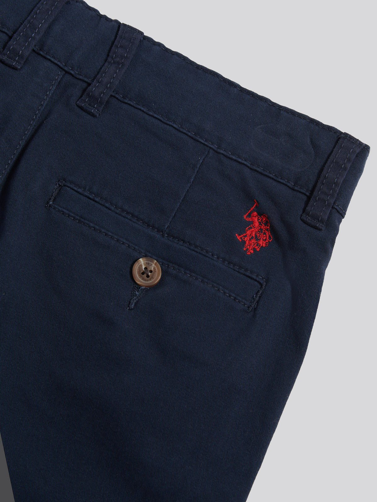 Boys Classic Chino Short Dark Sapphire Navy / Haute Red DHM